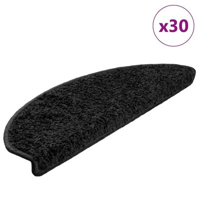 VidaXL Trapmatten 30 st 65x21x4 cm zwart halfrond groot VidaXL Trapmatten 30 st 65x21x4 cm zwart halfrond groot