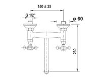 Inbouw Wastafelmengkraan Sapho Antea 2-knop Gebogen Uitloop 19 cm Chroom / Goud Sapho - thumbnail