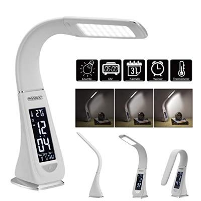 LED tafellamp - 4in1 lamp - kalender - klok - thermometer - wit LED tafellamp - 4in1 lamp - kalender - klok - thermometer - wit