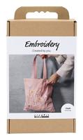 Creativ Company Hobbyset borduurwerk, draagtas, lichtroze, 1 doos - thumbnail
