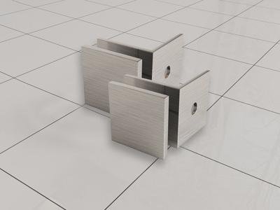 Glaskoppelingen Set Wiesbaden voor Profielloze Inloopdouches Geborsteld Staal (twee stuks) Glaskoppelingen Set Wiesbaden voor Profielloze Inloopdouches Geborsteld Staal (twee stuks)