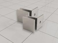 Glaskoppelingen Set Wiesbaden voor Profielloze Inloopdouches Geborsteld Staal (twee stuks) - thumbnail