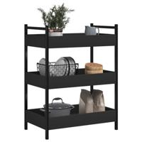 Keukentrolley 50x30x70 cm bewerkt hout zwart - thumbnail