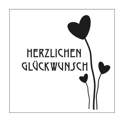 Mundart Stempel • stencil duitse tekst "herzlichen glückwunsch"