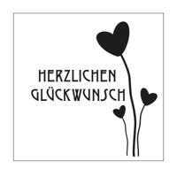 Mundart Stempel • stencil duitse tekst "herzlichen glückwunsch" - thumbnail