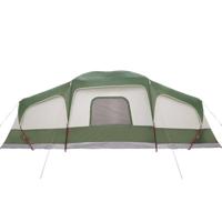 Familietent met verandakoepel 9-persoons waterdicht groen - thumbnail