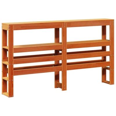 Hoofdbord met schappen 150 cm massief grenenhout wasbruin Hoofdbord met schappen 150 cm massief grenenhout wasbruin