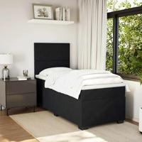 Boxspring met matras fluweel zwart 90x190 cm - thumbnail