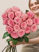 Boeket roze rozen in hartvorm - Sophia Loren - thumbnail