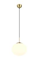 Trio Ovale hanglampFomento Ø 30cm - messing met wit glas - 363100108 - thumbnail