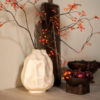 By-Boo Vaas 'Dent' 27cm hoog, kleur Off White