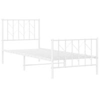 Bedframe met hoofd- en voeteneindemetaal wit 80x200 cm - thumbnail