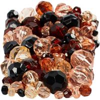 Creativ Company Facet kralen, afm 4-12 mm, gatgrootte 1-2,5 mm, ca. 860 stuk, goud, 250 gr/ 1 doos - thumbnail