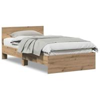Bedframe met hoofdeinde Artisan Eiken 100 x 200 cm Bewerkt hout - thumbnail