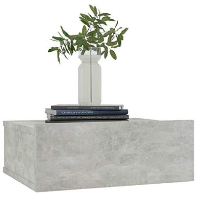 VidaXL Nachtkastjes 2 st zwevend 40x30x15 cm bewerkt hout betongrijs