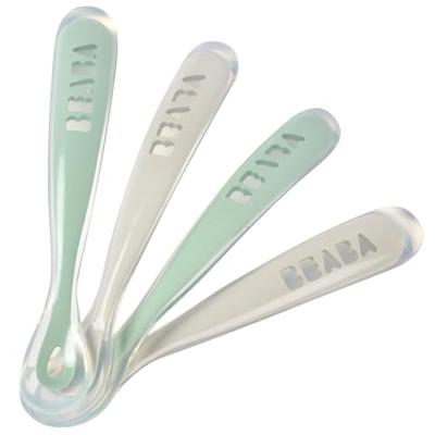 Set van 4 lepels Soft, eerste leeftijd, zonder BPA, van BEABA saliegroen Set van 4 lepels Soft, eerste leeftijd, zonder BPA, van BEABA saliegroen
