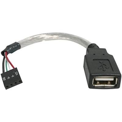 StarTech.com 15 cm USB 2.0 kabel - USB A-bus naar USB moederbord 4-pins header - bus/female - USB Pinheader kabel 4-polig