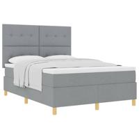 Boxspringbed met matras Lichtgrijs 160 x 200 cm Stof - thumbnail