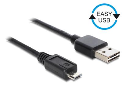 Delock 85156 Kabel EASY-USB 2.0 Type-A male > USB 2.0 Type Micro-B male 50cm zwart Delock 85156 Kabel EASY-USB 2.0 Type-A male > USB 2.0 Type Micro-B male 50cm zwart
