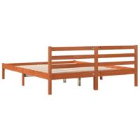 Bedframe massief grenenhout wasbruin 200x200 cm - thumbnail