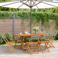 Tuinstoelen 6 st inklapbaar poly rattan en massief hout grijs - thumbnail