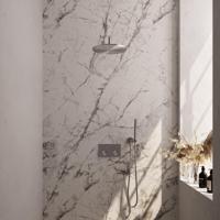 Thermostatische inbouw regendouche met drukknoppen en accessoires - geborsteld RVS PVD - thumbnail