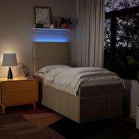 Boxspring met matras stof crèmekleurig 90x200 cm - thumbnail