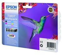 Epson Inktcartridge T0807 Origineel Combipack Zwart, Cyaan, Magenta, Geel, Foto cyaan, Foto magenta C13T08074011 - thumbnail