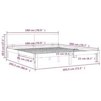 Bedframe massief hout wit 180x200 cm - thumbnail