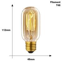 E27 40W Retro Edison gloeilamp gloeidraad Vintage ampul gloeilamp AC 220V(T45 Filament) - thumbnail