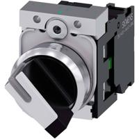 Siemens 3SU11502BF601BA0 3SU1150-2BF60-1BA0 Draaischakelaar Metalen frontring, Hoogglans Knevel Zwart, Wit 1 x 90 ° 1 stuk(s) Piece - thumbnail