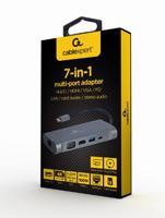 USB-HUB-C GEMBIRD A-CM-COMBO7-01 Grijs 100 W - thumbnail