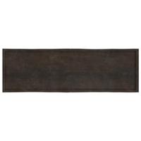 Tafelblad natuurlijke rand 200x60x(2-4)cm eikenhout donkerbruin - thumbnail