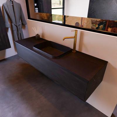 Badkamermeubelset Mondiaz Erin 150 cm met 1 Lade met RIDGE Wastafel Midden Urban met 1 kraangat Greeploos Mat Antracite Badkamermeubelset Mondiaz Erin 150 cm met 1 Lade met RIDGE Wastafel Midden Urban met 1 kraangat Greeploos Mat Antracite