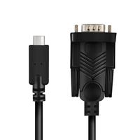LogiLink Adapter Serieel [1x USB-C 2.0 stekker - 1x D-sub stekker 9-polig] 1.2 m Zwart - thumbnail