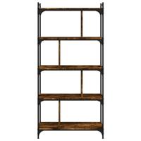 Boekenkast 5-laags 76x32x158 cm bewerkt hout gerookt eikenkleur - thumbnail