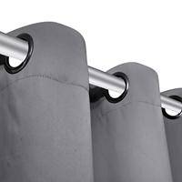 Gordijnen met metalen ringen verduisterend 135x175 grijs 2 st - thumbnail