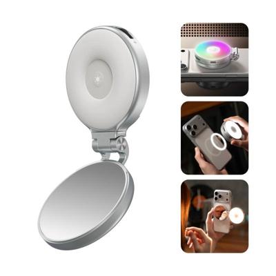 Telesin RGB Magnetische Selfie Ringlamp - Zilver