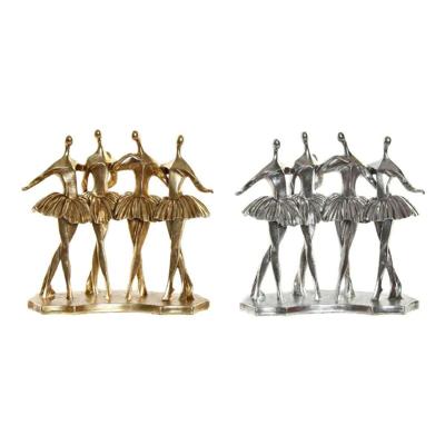 Decoratieve figuren DKD Home Decor Gouden Zilverkleurig Balletdanseres 33,5 x 14,5 x 32 cm (2 Stuks)