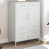 Hoge kast 68x39x101,5 cm staal wit - thumbnail