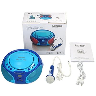 Draagbare FM Radio CD/MP3/USB Microfoon & Lichteffecten Blauw Draagbare FM Radio CD/MP3/USB Microfoon & Lichteffecten Blauw