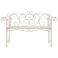 Tuinbank 132 cm metaal antiekwit - thumbnail