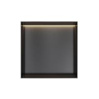Hotbath &MORE Inbouwbox of inbouwnis - 30x30x10 - frameless + LED - Geborsteld zwart PVD BOX030FLMBP - thumbnail