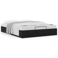Ottoman bedframe zonder matras 140x200 cm fluweel zwart - thumbnail