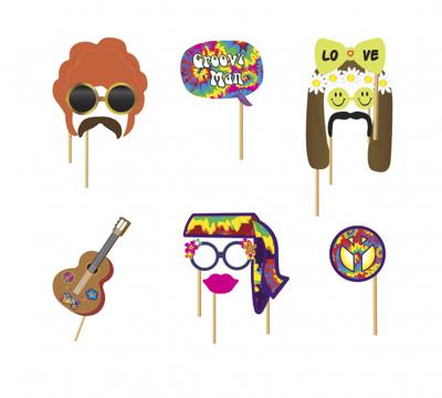 Photo booth set Hippie 12 stuks