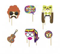 Photo booth set Hippie 12 stuks - thumbnail