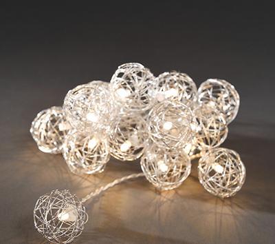 LED decoratieve lichtsnoer met 16 aluminium draadbollen, 3176-103