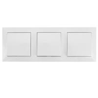 Wisselschakelaar - Aigi Cika - Inbouw - 3-voudig Enkel Schakelaar - Incl. Afdekraam - Wit - thumbnail