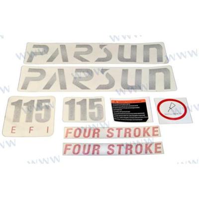 RECAMBIOS PARSUN PAF115-09090000 - FULL SET OF F115 STICKERS, TOP COWLING