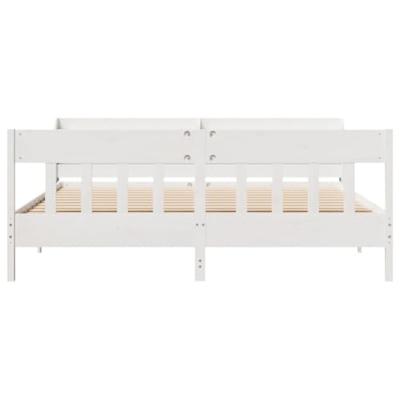 Bedframe zonder matras massief grenenhout wit 200x200 cm
